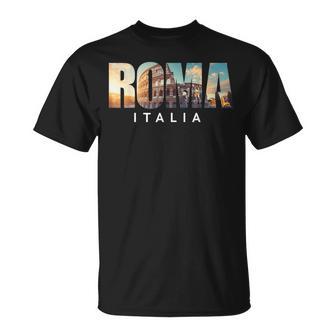Rome Italy Colosseum Landmark Roma T-Shirt - Monsterry UK