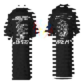 Running The Worldince 1776 アメリカンイーグル アメリカ国旗 Tシャツ - Kawaiitshirt