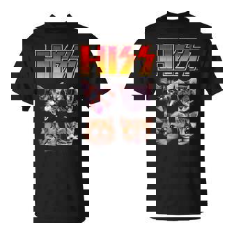 Hiss Cat Cat Lover Kittens Rock Music Cat Hiss Tシャツ - Kawaiitshirt
