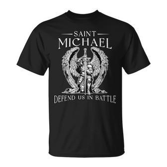 Saint Michael Prayer Defend Battle Catholic Christian Faith T-Shirt - Thegiftio UK
