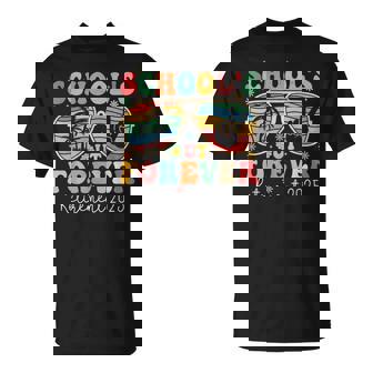 School's Out Forever Retired Teacher 2025 Groovy Retirement T-Shirt | Mazezy