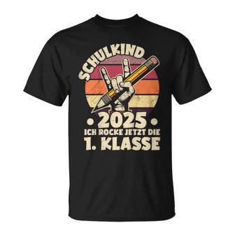 Schulkind 2025 Ich Rocke Jetzt Die 1 Klasse Einschulung T-Shirt - Geschenkecke