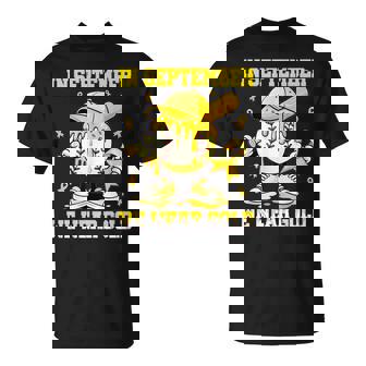 In September We Wear Gold Baseball Drip Boy Childhood Cancer T-Shirt - Monsterry