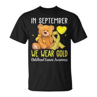 In September We Wear Gold Childhood Cancer Awareness Ribbon T-Shirt - Thegiftio UK