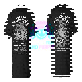 In September We Wear Teal Purple Ribbon Suicide Prevention T-Shirt | Mazezy