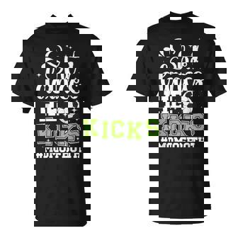 She Dances He Kicks Mom Of Both Dance And Soccer Mom T-Shirt | Mazezy