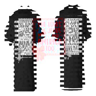 She Loves Jesus And America Too Faith Flag Fireworks Bow T-Shirt | Mazezy