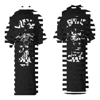 Shut Up Andquat スローガン ボディビルダー ベンチプレス Tシャツ - Kawaiitshirt