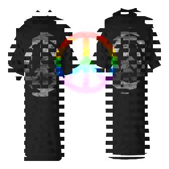 Simbolo Paz Hippie Bandera Lgbt Arcoiris Lesbian Gay Pride Camiseta unisex - Regaloses