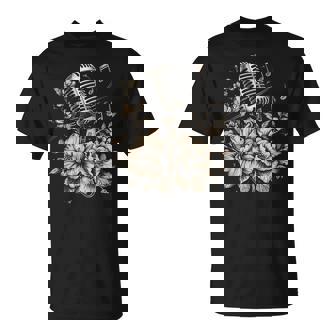 Singer Microphoneintage Karaoké Chanteur Musique Musicien T-Shirt - Cadeauxyz