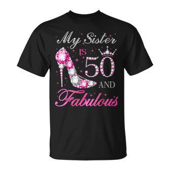 My Sister Is 50 And Fabulous Chapter 50Th Birthday For Women T-Shirt - Thegiftio UK