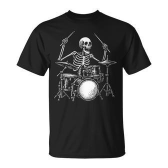 Skeleton Drummer Drums T-Shirt - Thegiftio UK