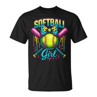 Softball Girl Drip Softball Player T-Shirt - Thegiftio UK