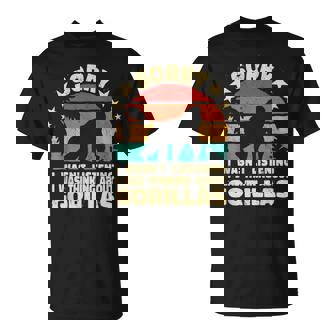 Sorry I Wasn't Listening アニマル モンキー ゴリラ レトロ 男性用 Tシャツ - Kawaiitshirt