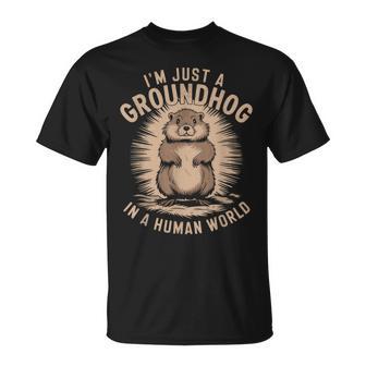 Soyolo Una Marmota En Un Mundo Humanointage Día De La Marmota Camiseta unisex - Regaloses