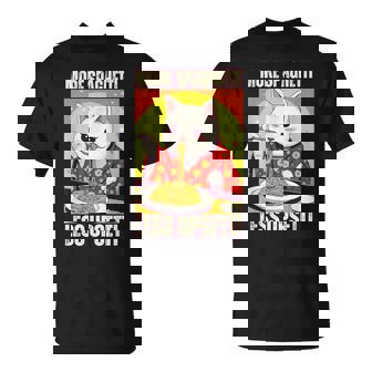 More Spaghetti Less Upsetti Cat Eats Spaghetti Meme T-Shirt - Cadeauxyz
