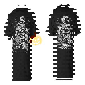 Spooky Bigfoot Jack O Lantern Skeleton Halloween Boys Mens T-Shirt - Monsterry