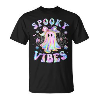 Spooky Vibes Ghost Retro Halloween Boo Boo Crew T-Shirt - Thegiftio