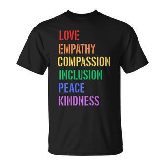Spread Love Empathy Compassion Peace Kindness Inclusion Quot T-Shirt - Thegiftio UK