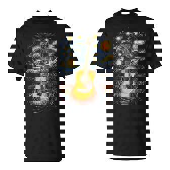 Starry Night Inspired Acoustic Guitar T-Shirt - Thegiftio UK