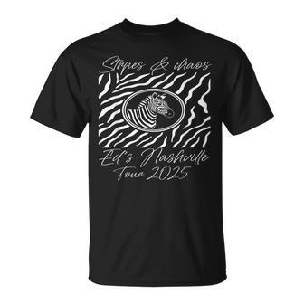 Stripes And Chaos – Ed's Nashville Tour 2025 Zebra T-Shirt - Thegiftio