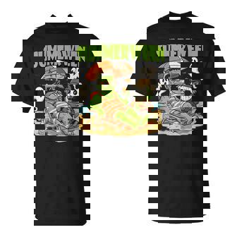 Summerween Horror Characters Halloween On The Beach T-Shirt - Thegiftio UK