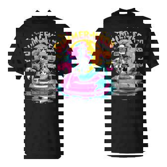 Summerween Vibes Spooky Summer Mermaid Skeleton Halloween T-Shirt - Monsterry