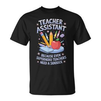 Superhero Sidekick Teaching Teach School Teacher Assistant T-Shirt - Thegiftio UK