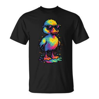Süßes Entchen In Regenbogenfarben T-Shirt - Geschenkecke