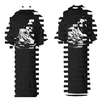 Swan Dad Mom Lover モノクロ 白鳥 Tシャツ - Kawaiitshirt