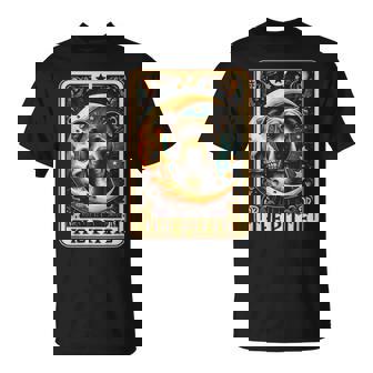 Tarot Card Crescent Moon Pit-Bull Dog Pittie Mom Halloween Women T-Shirt - Seseable