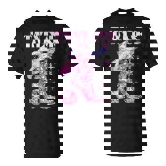 Taylor Outfit Disco Pink Cowgirl N Girls Name T-Shirt | Mazezy