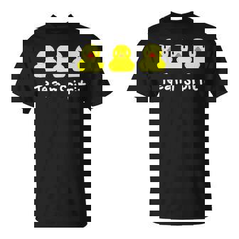 Teampirit Three イエローラバーダックグラフィックプリント Tシャツ - Kawaiitshirt