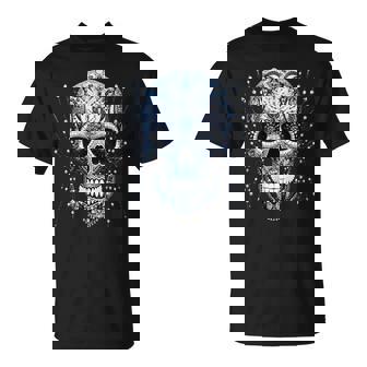 Tête De Mort Cloutée En Cristal Dia De Los Muertos T-Shirt - Cadeauxyz