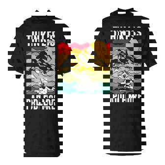 Think Less Paddle More Kayaker Paddling Kayak T-Shirt - Monsterry