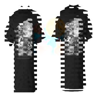 Three Opossums Howl At Moon 3 Wolfs Parodie Opossum T-Shirt - Cadeauxyz