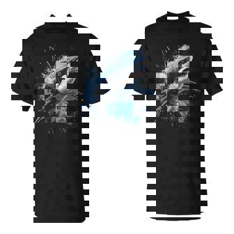 Tiburón Artístico Con Diseño De Animales De Tiburón Ojos Azules Camiseta unisex - Regaloses