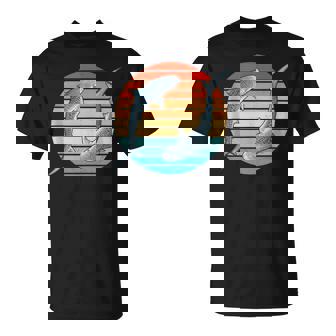 Tiburón Tigre Puesta Deolintage In Mangas Camiseta unisex - Regaloses