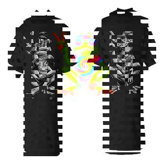 Tie-Dye Hippie Frosch Friedenszeichen 60Er Jahre Party & 70Er Jahre Kostüm T-Shirt - Geschenkecke