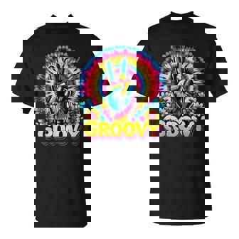 Tie Dye Hippie Peace Sign Groovy T-Shirt - Thegiftio
