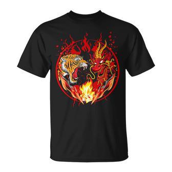 Tigre E Drago Camicia Drago Giapponese Tigre Camicia Maglietta - Novitaregali