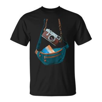 Tourist Spirit Day Camera Passport Fanny-Pack T-Shirt - Thegiftio UK