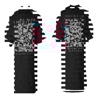 Trans Rights Are Human Rights Floral Lgbtq Pride Transgender T-Shirt | Mazezy