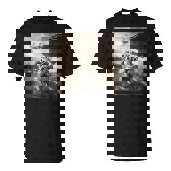 Ufo Extraterrestre Chat Amusantelfie Amoureux Des Chats Effrayésaisseaupatial Ovni T-Shirt - Cadeauxyz