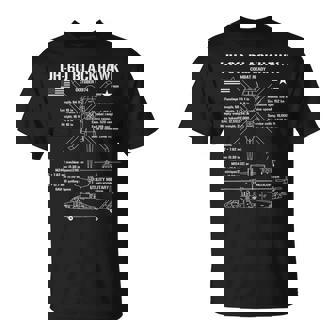 Uh-60 ブラックホーク 攻撃 ヘリコプター スペック ミリタリー ヘロ Uh60 Tシャツ - Kawaiitshirt