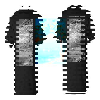 Ukiyo-E Monte Fuji Pintura Japonesa Impresión Obra Maestra Pintura Artística Hombres Es Ropa Divertida Arte Regalo Divertido Camiseta unisex - Regaloses