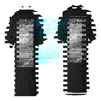 Ukiyo-E Monte Fuji Pintura Japonesa Impresión Obra Maestra Pintura Artística Hombres Es Ropa Divertida Arte Regalo Divertido Manga Larga Camiseta unisex - Regaloses