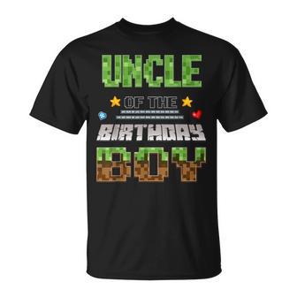 Uncle Of The Birthday Boy Video Gamer Pixel Birthday Party T-Shirt - Thegiftio UK