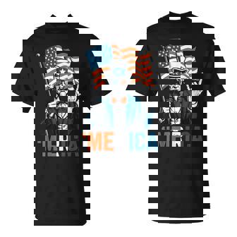 Uncle Sam Merica Rock 4Th Of July American Flag Usa T-Shirt | Mazezy