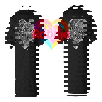 Unique Named Personalized Heart Mit-Ausschnittchwarz -Erwachsene Klein Eu I Heart Love Robbie T-Shirt - Geschenkecke
